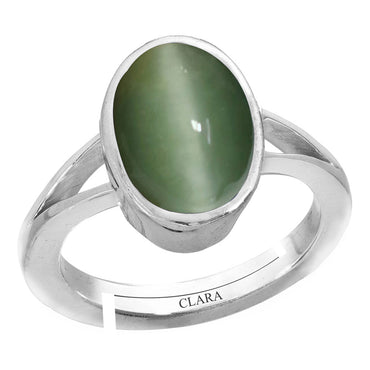 Certified Cat's Eye Lehsuniya 3.9cts or 4.25ratti 92.5 Sterling Silver Adjustable Ring