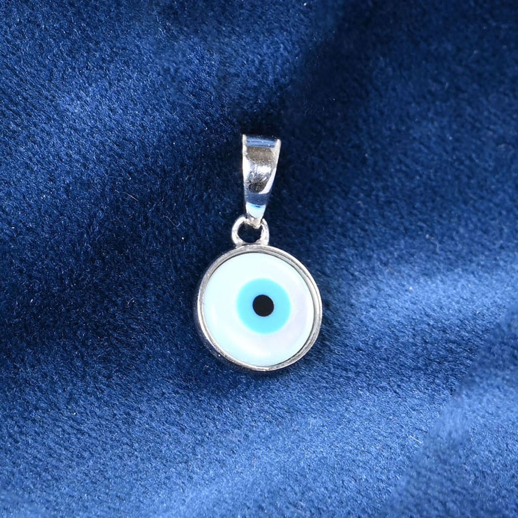 Silver Evil Eye Men Pendant Necklace with Chain or without Chain