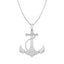 CLARA 925 Sterling Silver Anchor Pendant Chain Necklace 