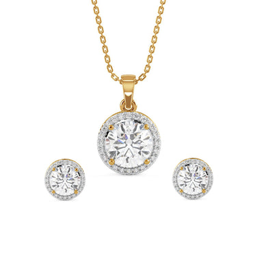 CLARA 925 Sterling Silver Talia Pendant Earring Chain Jewellery Set 