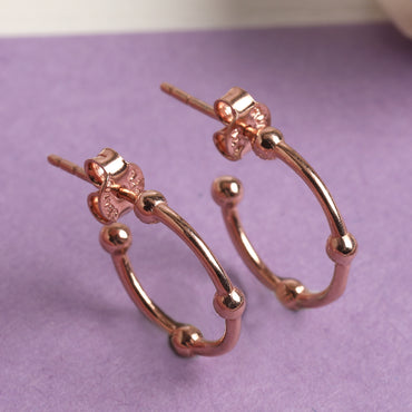 Silver Roza Hoop Earrings