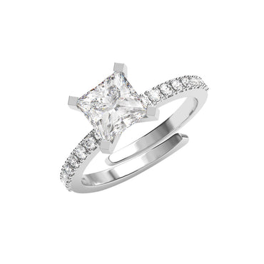 Silver Elodie Princess Cut Solitaire Ring