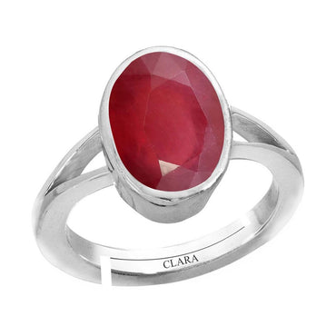 Certified Ruby Manik 7.5cts or 8.25ratti 92.5 Sterling Silver Adjustable Ring