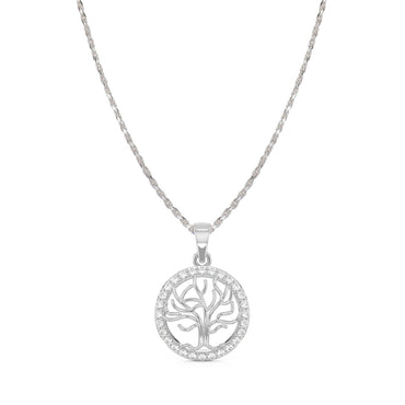 CLARA 925 Sterling Silver Tree of Life Pendant Chain Necklace 