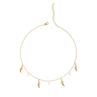 CLARA 925 Sterling Silver Leaf Charm Necklace Chain 