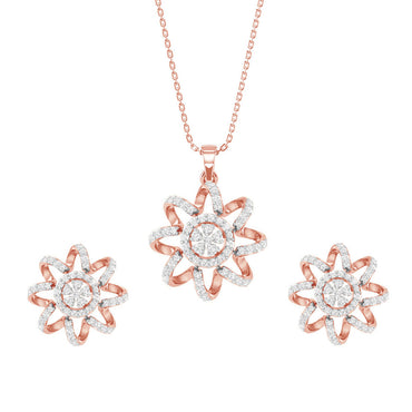 CLARA 925 Sterling Silver Anna Pendant Earring Chain Jewellery Set 