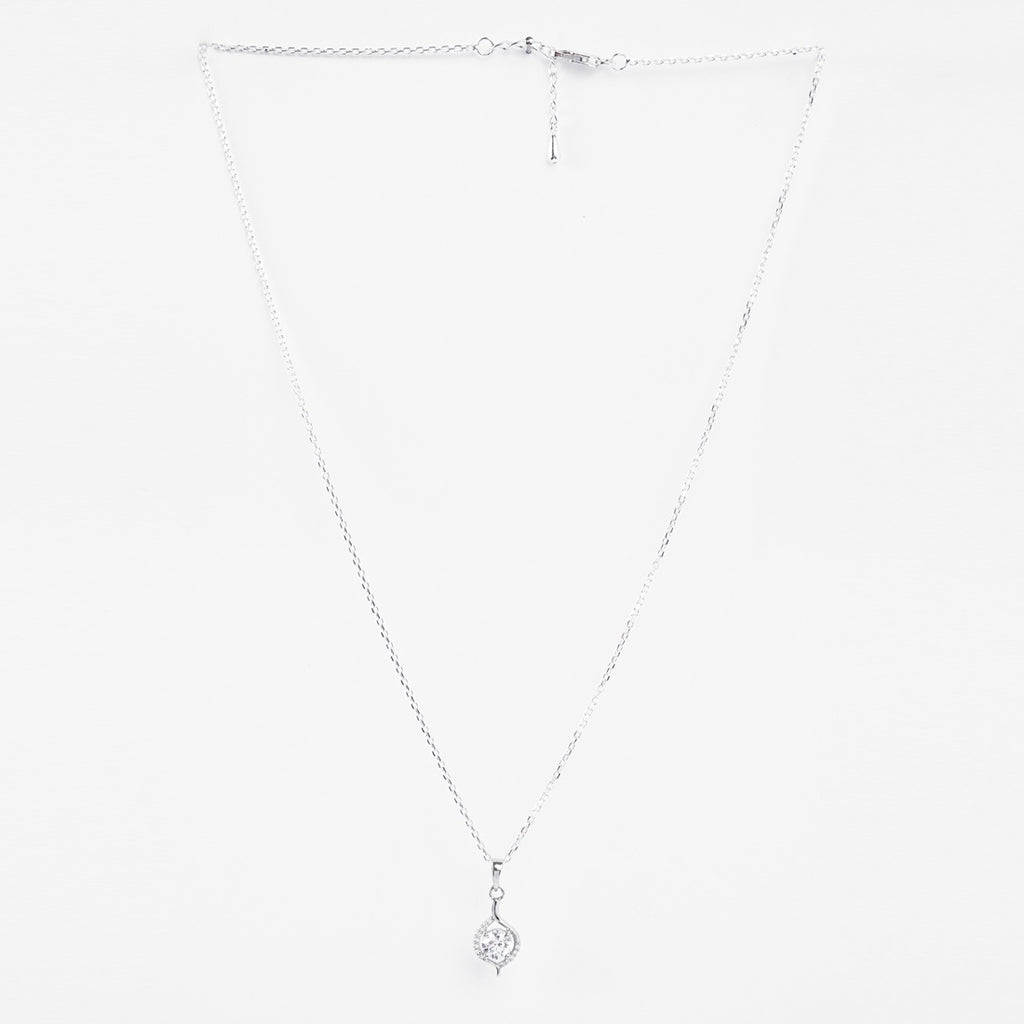 Silver Etta Solitaire Pendant Chain