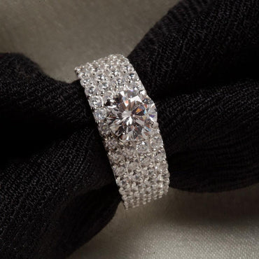 Silver Round Solitaire Ring