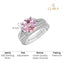 CLARA 925 Sterling Silver Size Adjustable Tove Pink Solitaire Wedding Ring