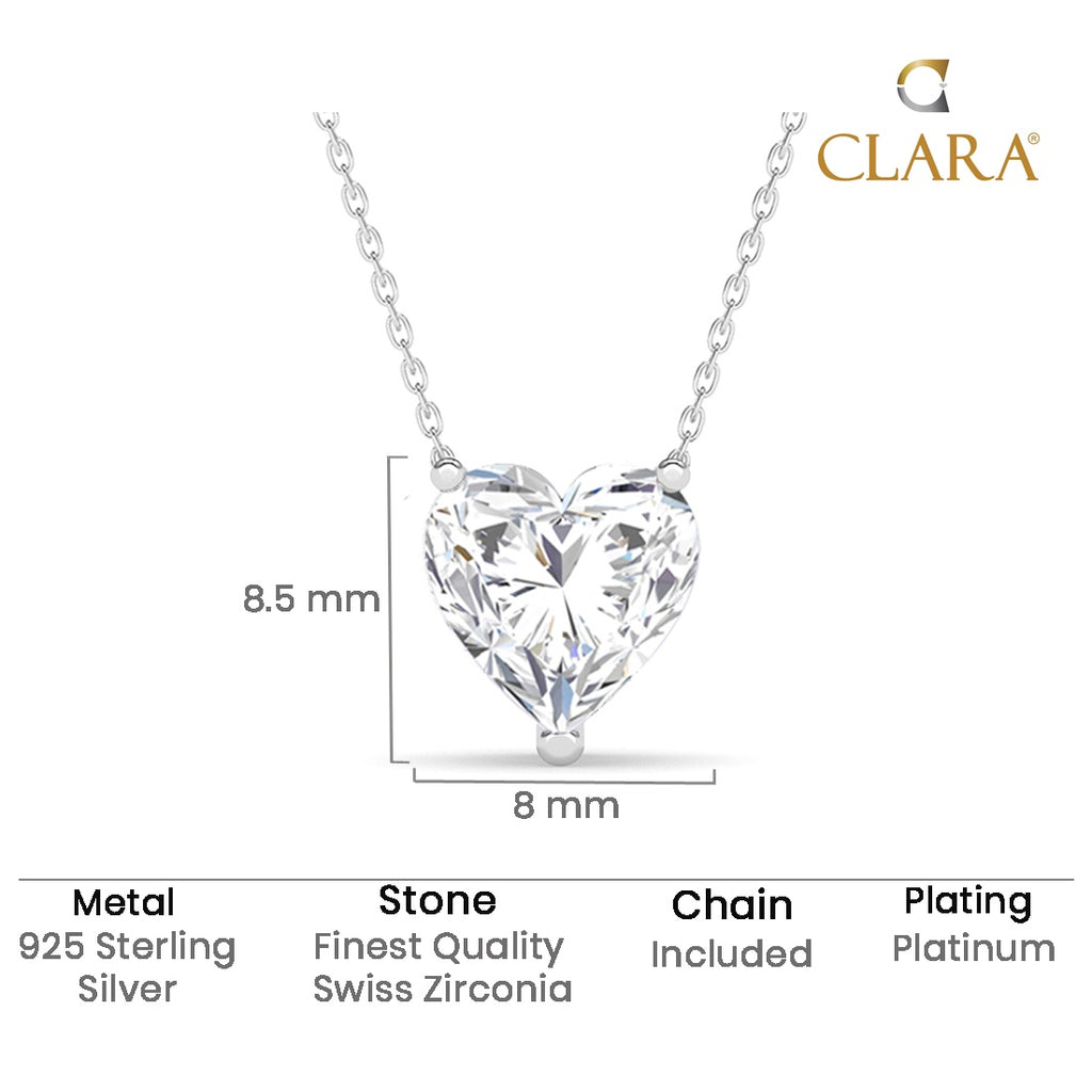 Silver Heart's Desire Solitaire Pendant Chain