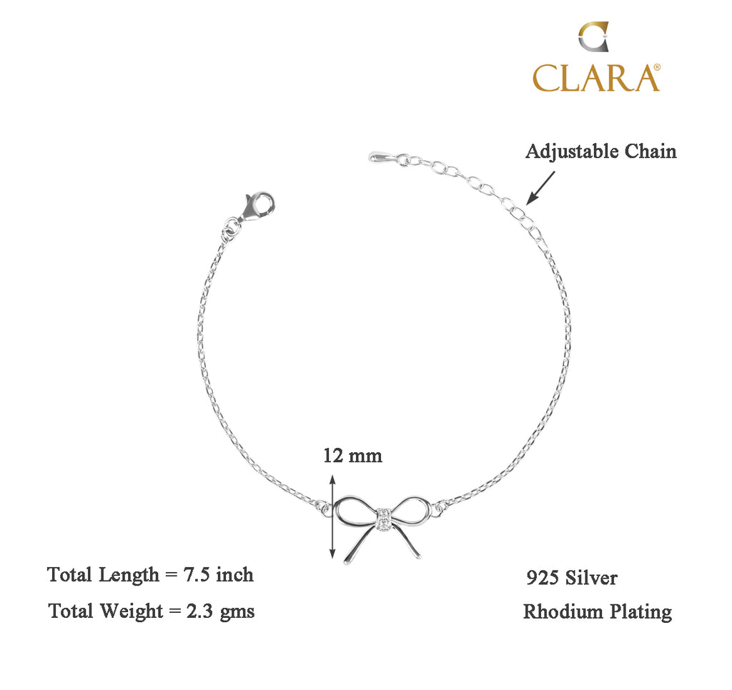 CLARA 925 Sterling Silver Bow Bracelet