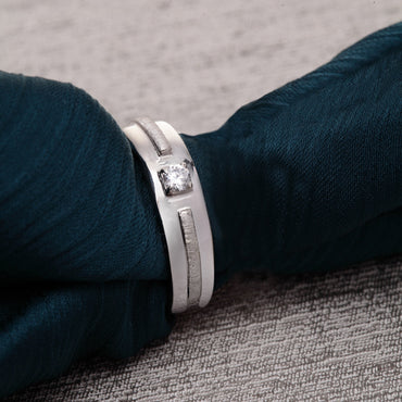 CLARA Pure 925 Sterling Silver Nario Adjustable Ring Gift for Men and Boys | Partial Matte Finish