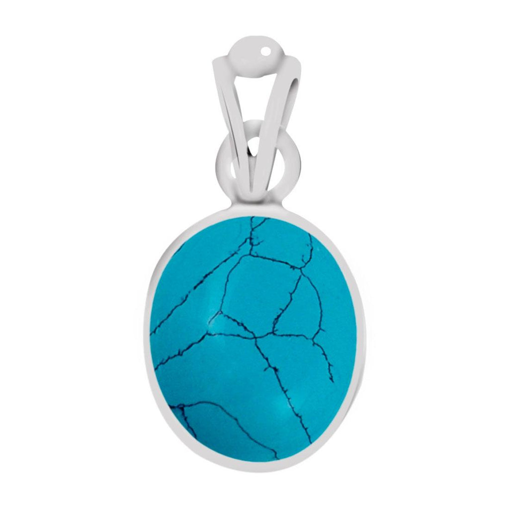 Certified Turquoise Line Firoza Silver Pendant 8.3cts or 9.25ratti