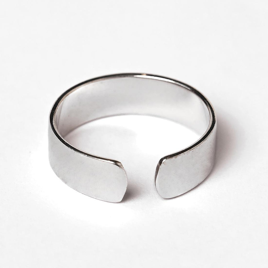 CLARA Pure 925 Sterling Silver Broad Finger Ring 