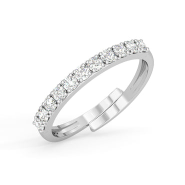 CLARA Pure 925 Sterling Silver Minimal Classic Finger Ring with Adjustable Band 