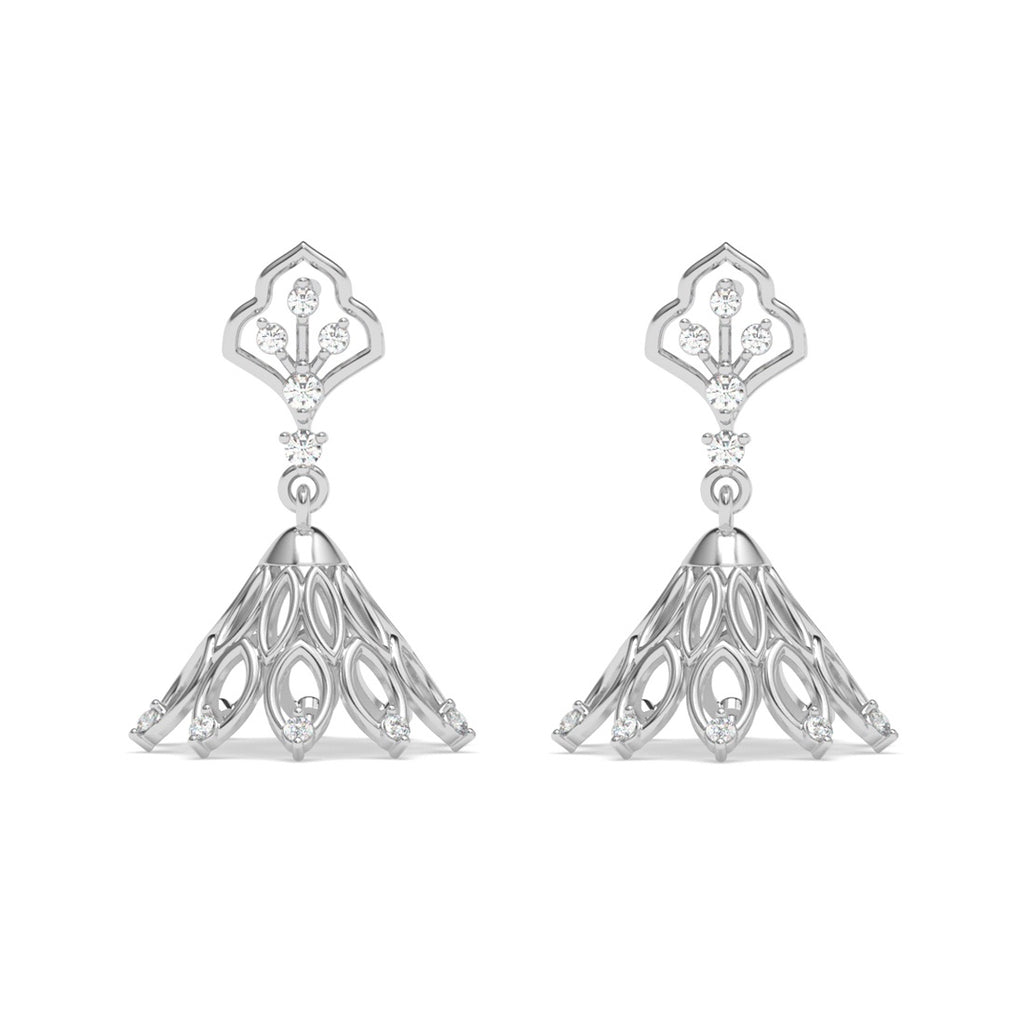 Silver Tashi Jhumki Earrings