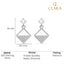 Silver Zeta Square Earrings