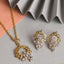 CLARA 925 Sterling Silver Alba Pendant Earring Chain Jewellery Set Gold Rhodium Plated, Swiss Zirconia Gift for Women & Girls