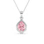 Silver Jino Pink Pear Solitaire Pendant Chain 