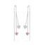 Silver Heart Tassel Sui Dhaga Threader Earrings