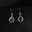 Silver Jino Green Solitaire Dangle Drop Earrings