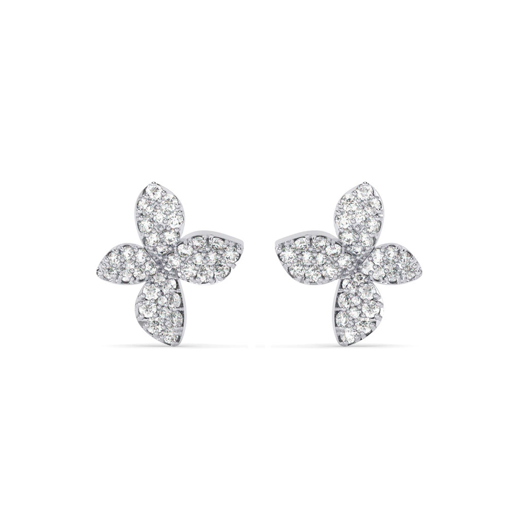 Silver Floral Stud Earrings