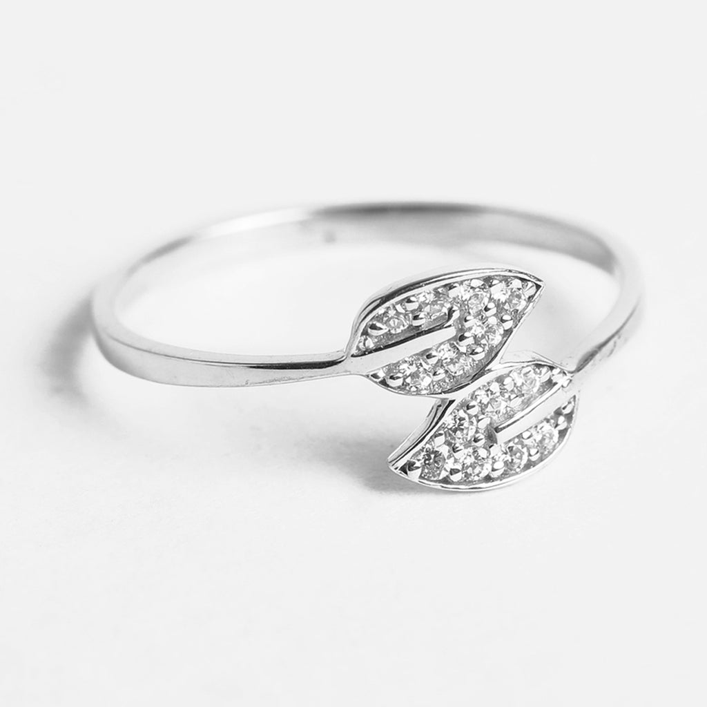 CLARA 925 Sterling Silver Leaf Ring 