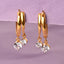 CLARA 925 Sterling Silver Drops Hoop Bali Earrings Gold Rhodium Plated, Swiss Zirconia Gift for Women & Girls