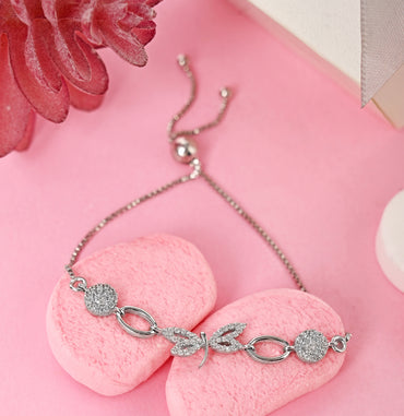 CLARA 925 Pure Silver Dragonfly Hand Bracelet