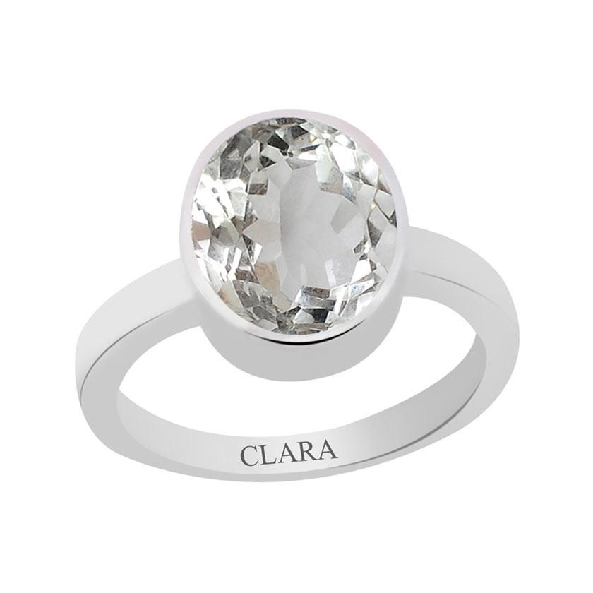 Certified Crystal Isphetic Elegant Silver Ring 8.3cts or 9.25ratti