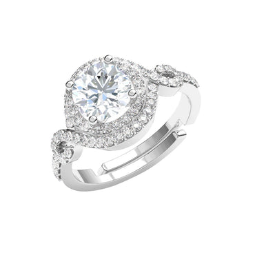 Silver Swirl Solitaire Ring