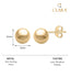 CLARA 925 Sterling Silver Golden Ball Studs Earrings Gift for Kids Girls 