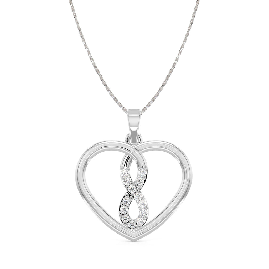 CLARA 925 Sterling Silver Infinity Heart Pendant Chain Necklace 