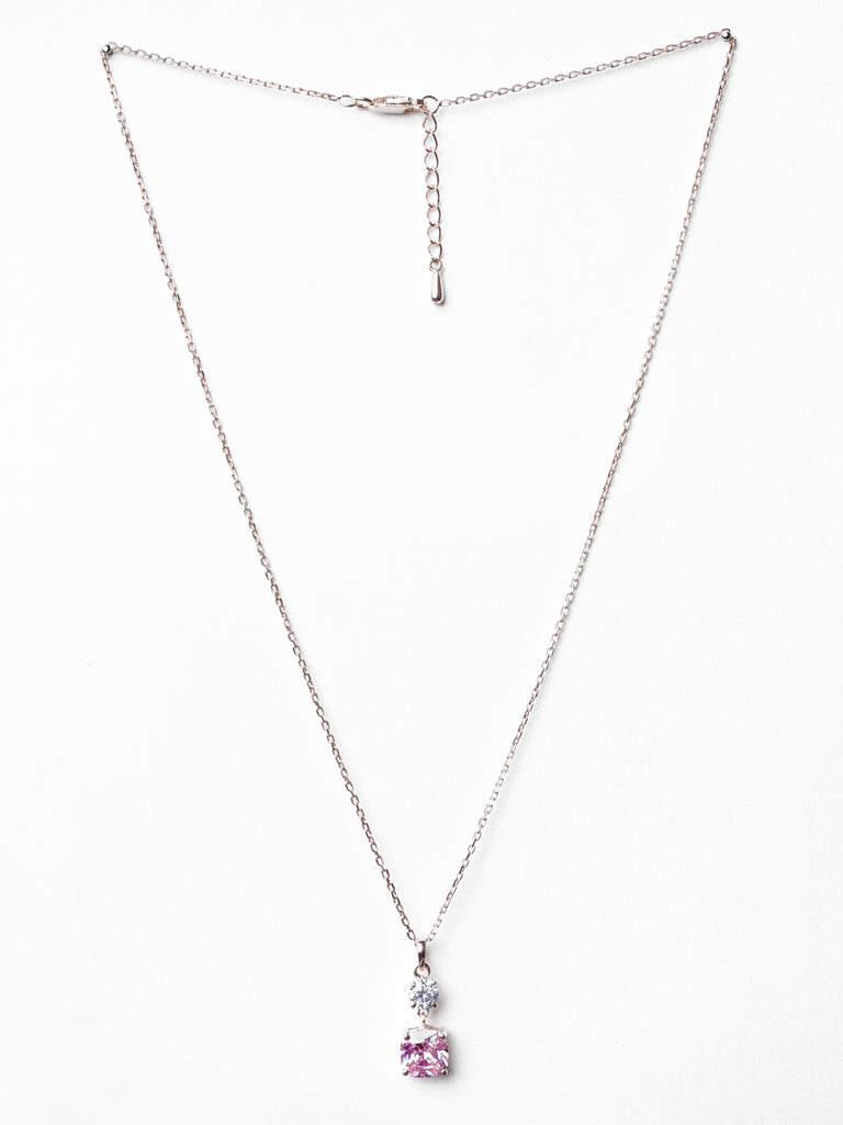 CLARA 925 Sterling Silver Rosa Pendant Chain Necklace 