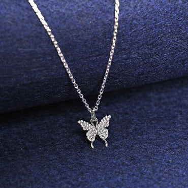Silver Fia Butterfly Pendant Chain  