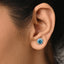 Silver Orsa Blue Solitaire Stud Earrings