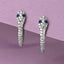 CLARA 925 Sterling Silver Blue Eye Snake Hoop Bali Earrings  Rhodium Plated, Swiss Zirconia Gift for Women & Girls