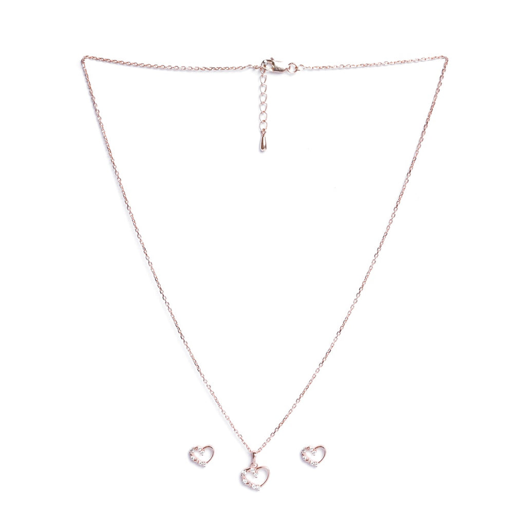 Silver Valentine Heart Jewellery Set