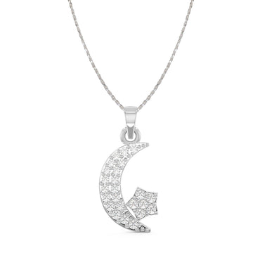 CLARA 925 Sterling Silver Moon Star Pendant Chain Necklace 