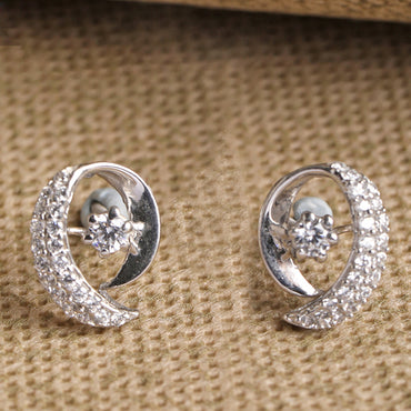 CLARA 925 Sterling Silver Rosa Earrings with Screw Back 