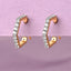 CLARA 925 Sterling Silver Hexa Hoop and Huggies Earrings Gold Rhodium Plated, Swiss Zirconia Gift for Women & Girls