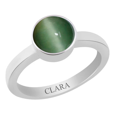 Certified Cat's Eye Lehsuniya Elegant Silver Ring 6.5cts or 7.25ratti