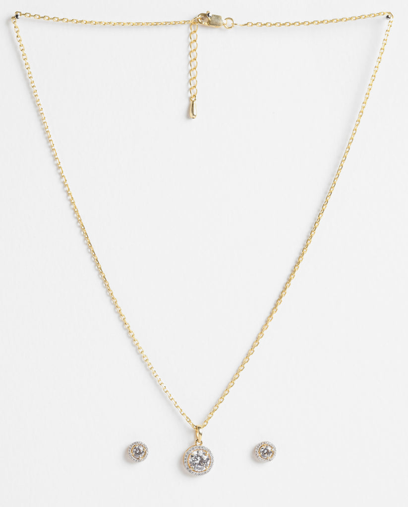 CLARA 925 Sterling Silver Talia Pendant Earring Chain Jewellery Set 