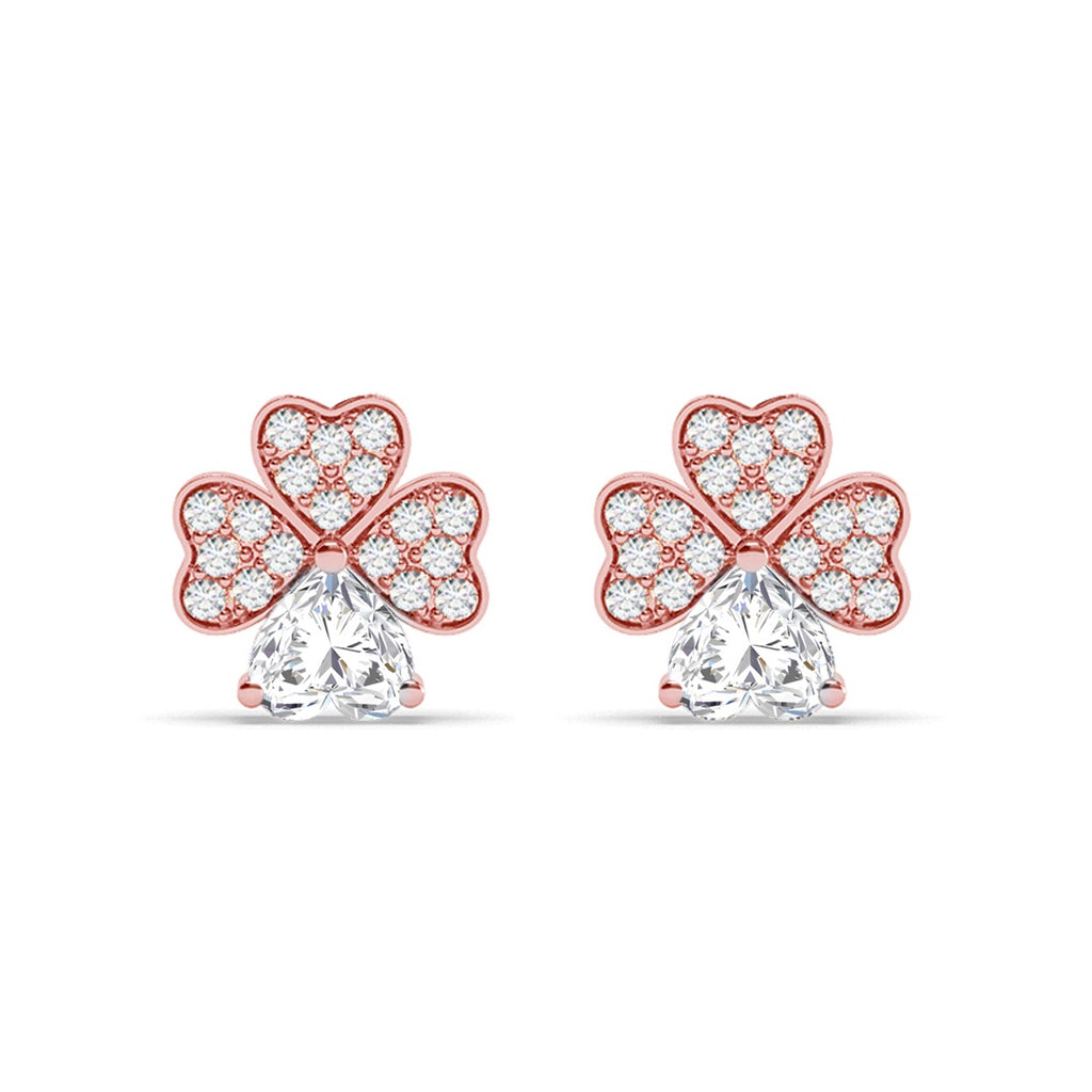 Silver Bunch of Hearts Stud Earrings