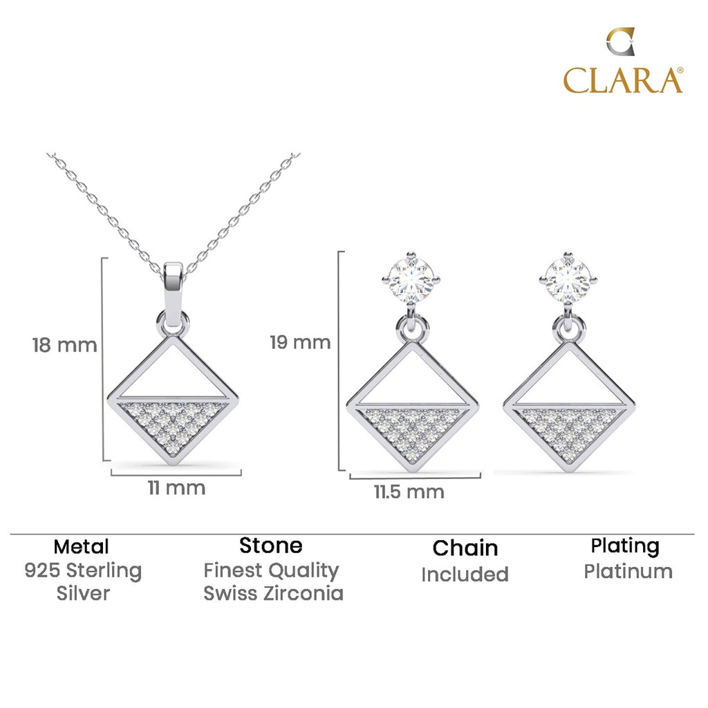 Silver Zeta Square Jewellery Set