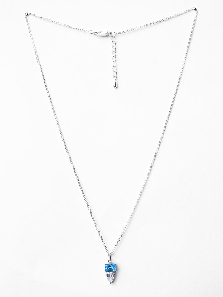 CLARA 925 Sterling Silver Vistosa Pendant Chain Necklace 