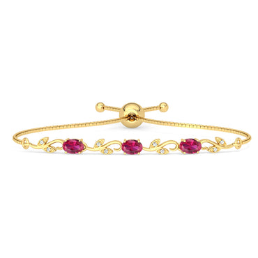 CLARA 925 Pure Silver Golden Ruby Hand Bracelet