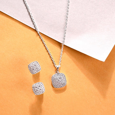 Silver Queen of Diamonds Jewellery Set  