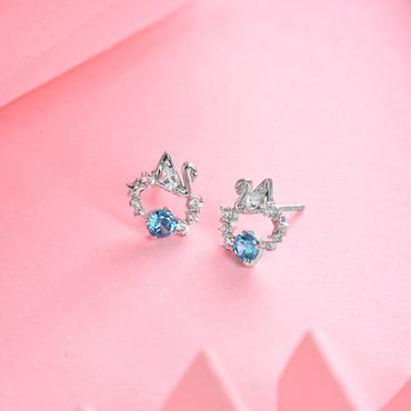 Silver Iconic Swan Stud Earrings 