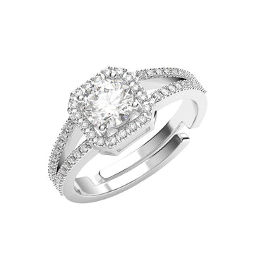 Silver Cathedral Halo Ring